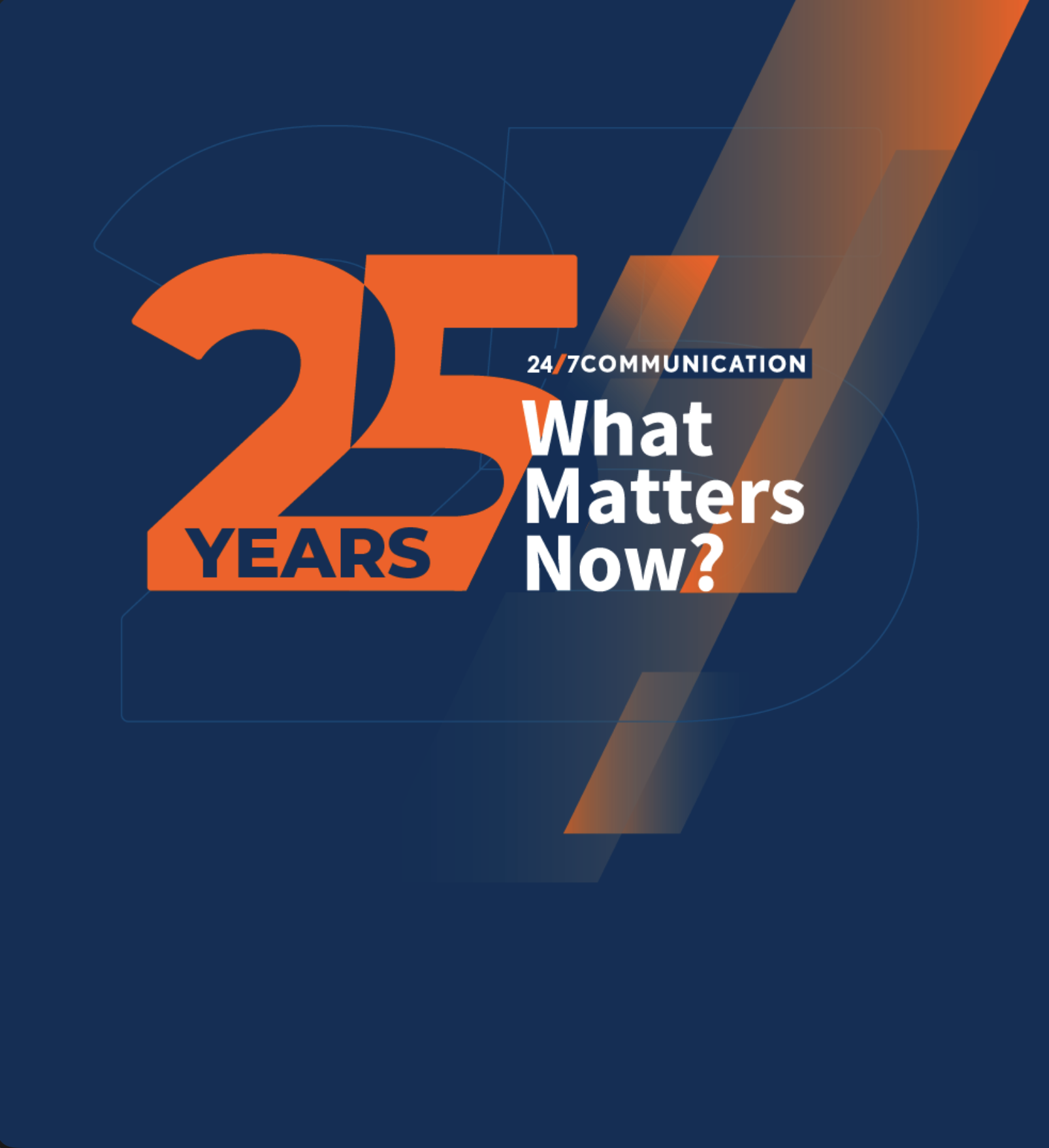 Anniversary that prompts reflection. 25 years of 24/7Communication. What remains unchanged?